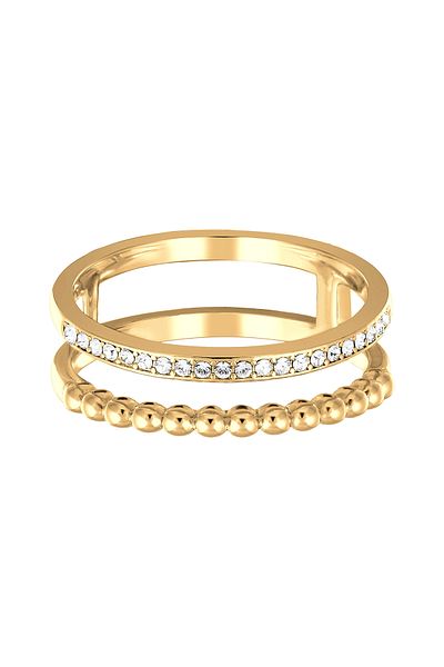 ELLI 2-reihiger Kristall Farbe Silber Damen Ring