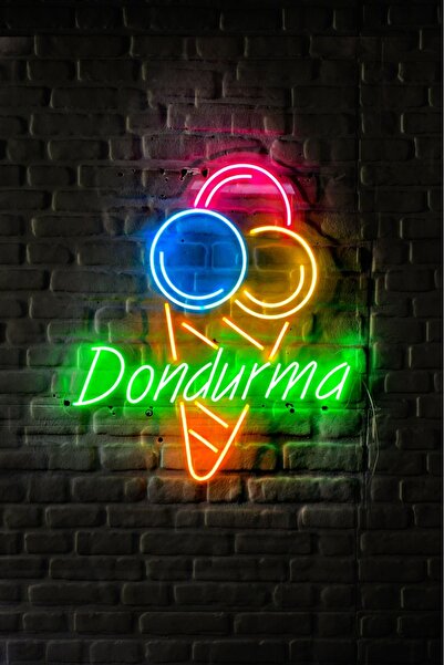 BİZCE LED PARK dondurma yazılı neon LED duvar yazısı dekoratif ışıklı gece la...