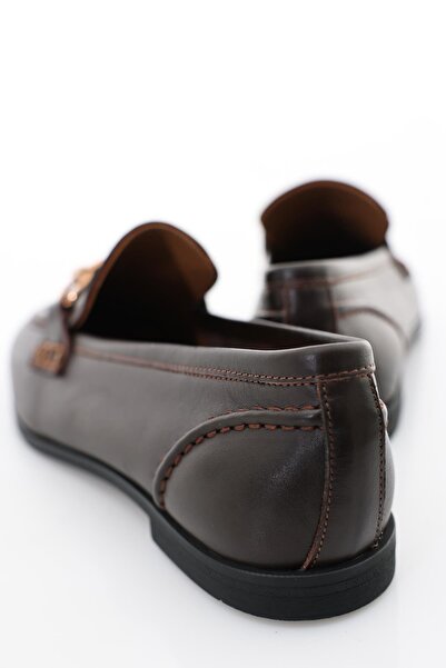 5in1Canpolat Kahverengi Deri Loafer 34306