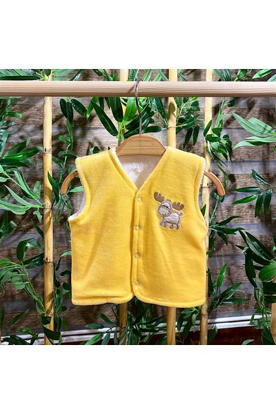 PATSAN Velvet Winter Seasonal Plush Fleece Double Sided Usable Baby Vest Deer
