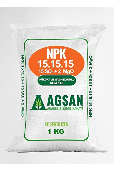 AGSAN 1 Kg Npk 15.15.15 Npk Gübre Meyve Sebze Bitki Çiçek Gübresi