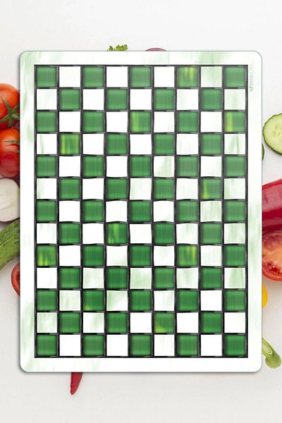 Decovetro لوح تقطيع زجاجي MacKenzie باللون الأخضر والأبيض وحامل عرض - 20x30 سم