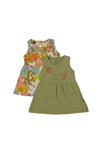 Miniworld Patterned Dress Set of 2 for Baby Girl