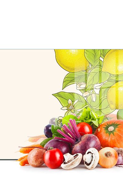 Decovetro ليمون عتيق 20x30 سم - لوح تقطيع زجاجي وحامل عرض