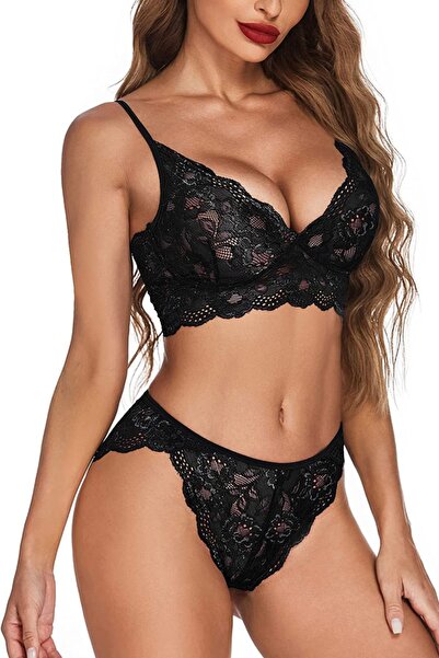 Rose Alexandra Kadın Siyah Şık Büstiyer Takım