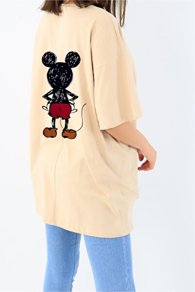 oneagılyazı Miki Maus Sa deznom Oversize kroj Žene T-shirt
