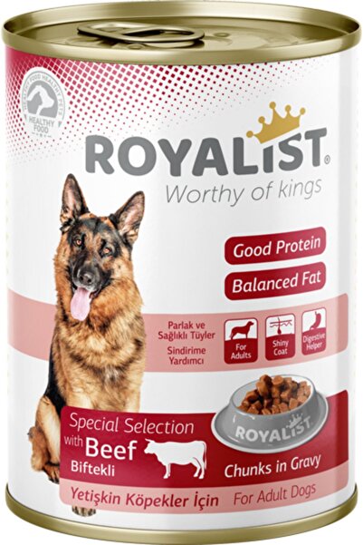 Royalist Yetişkin Köpekler İçin Biftek Parça Etli Konserve 12x400 G