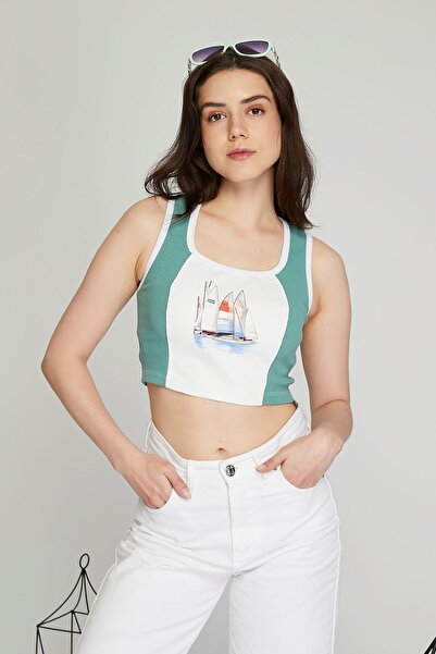 Black Level Bustieră din piele pentru femei - camisole cu nervuri, lycra, imp...