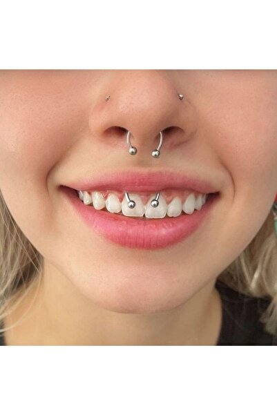 Heppii Cerrahi Çelik Ucu Toplu Burun Piercingi 8 Mm Silver Renk