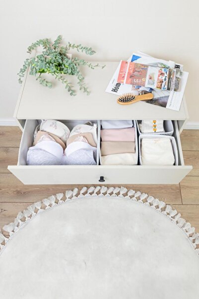 Emofom 4-Piece Drawer Organizer Scrap Storage Box Basket