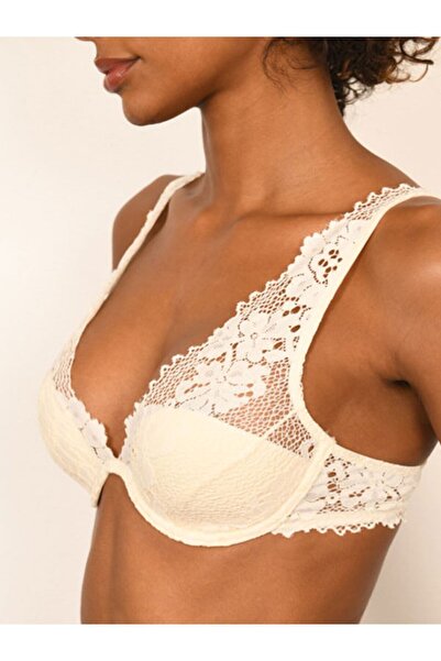 BICCA Σουτιέν με λουλουδάτο δαντέλα με λεπτομέρεια από δαντέλα σειράς Elysia με ρυθμιζόμενο λουράκι εκρού