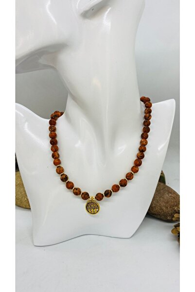 Porsuk Alternatif El Yapımı Etnik Otantik Hippi Bohem Doğal Taş ( Granit ) Hayat Ağacı Kolye