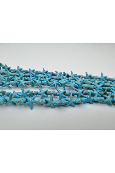 Yüksel Boncuk Starfish - Crimped Turquoise Natural Stone String