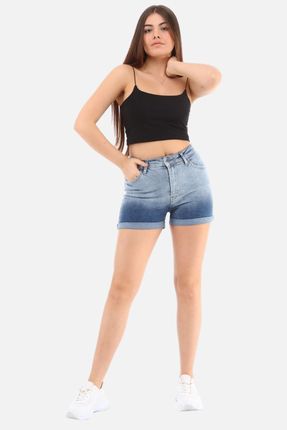 CEDY DENIM Slim Fit Jean Yuksek Bel Dar Kesim Esnek Var ova Mavi Kad n Mini Denim Kot ort C604 Fiyat Yorumlar Trendyol