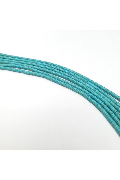 Yüksel Boncuk 4x2 mm Συμπίεση Τυρκουάζ Φυσική Πέτρα - Σειρά