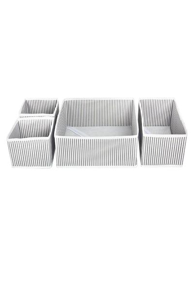 Emofom Καλάθι αποθήκευσης 4 τεμαχίων συρταριού Organizer Κουτί αποθήκευσης
