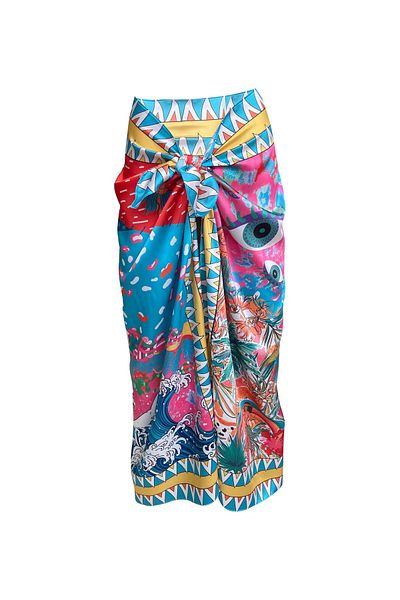 Bolder Elena Wavy Blue Pareo (Not Showing Underwear)