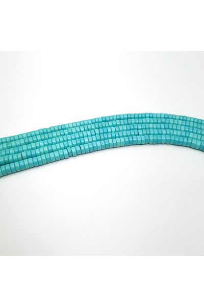 Yüksel Boncuk 6x3 mm Crimped Turquoise Natural Stone - String
