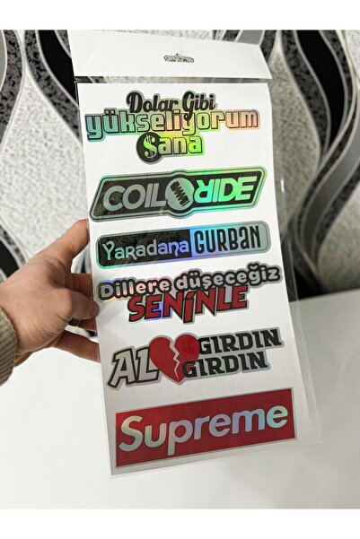 Etiket Oto Aksesuar HOLOGRAM ETİKET ARKA CAM YAZILARI HOLOGRAMLI YENİ MODEL Y...