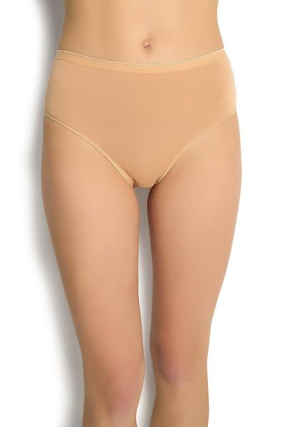 MYS GRUP TEKSTİL Set de 3 chiloți MODAL cu talie înaltă - Culoare piele / 624