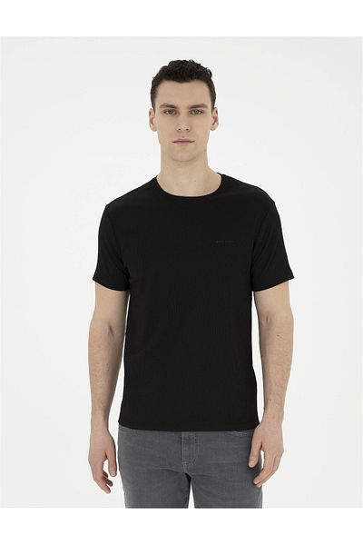 Pierre Cardin ELIFSU BUTIKHOME - Μαύρο μπλουζάκι με λεπτή εφαρμογή