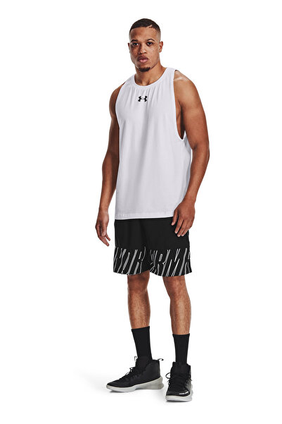 Under Armour 1361901-UA BASELINE COTTON TANK Beyaz - Siyah Erkek O Yaka Loose Fit Atlet