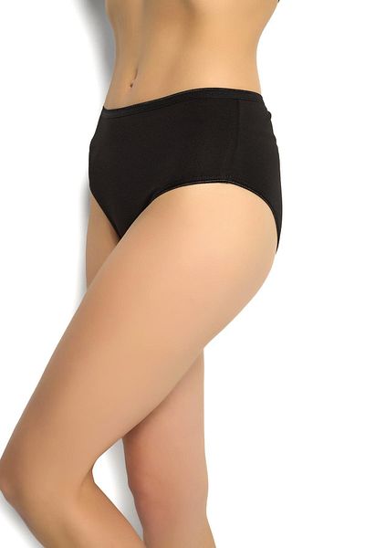 MYS GRUP TEKSTİL Set de 6 bikini-slip-chiloți MODAL negru cu talie înaltă / 624