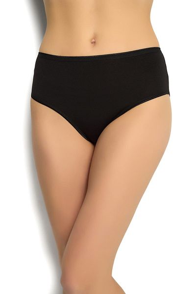 MYS GRUP TEKSTİL Set de 6 bikini-slip-chiloți MODAL negru cu talie înaltă / 624