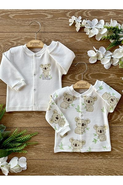 PATSAN 2-Piece Cotton Baby Top Cardigan Set Koala