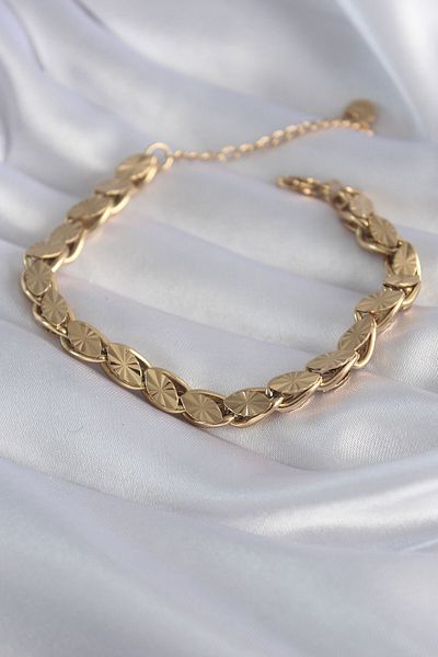 Moka Shopin Gold Colored 316l Steel - Laser Cut Women's Bracelet