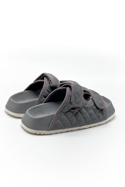 Shoebutik Papuci de damă - piele matlasată gri Bahama și talpă din plută