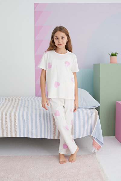 Siyah İnci Colorful Cotton Knitted Pajama Set