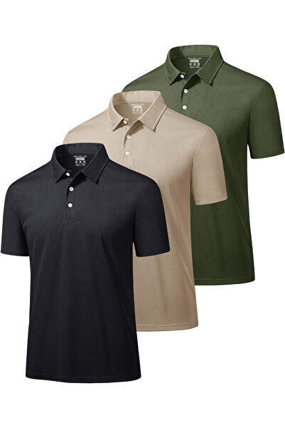 GHASSY CO. Ghassy Co. Erkek 3'lü Set Taktik Polo Yaka Gömlek Hızlı Kuruma Nem...