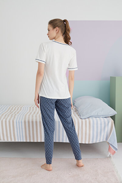 Siyah İnci Set pijamale tricotate din bumbac multicolor