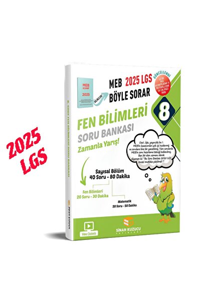 SİNAN KUZUCU YAYINLARI 8. Sınıf 2025 Lgs Meb Böyle Sorar Fen Bilimleri Soru B...