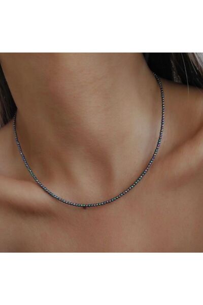 Black Beads Accessory Yanardöner Kum Boncuk Choker Kolye