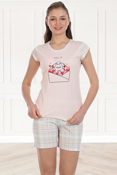 Bella Linda طقم بيجامة نسائي مع شورت قطني