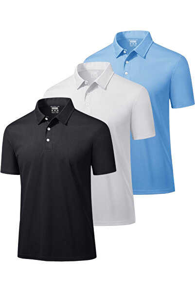 GHASSY CO. Ghassy Co. Erkek 3'lü Set Taktik Polo Yaka Gömlek Hızlı Kuruma Nem...