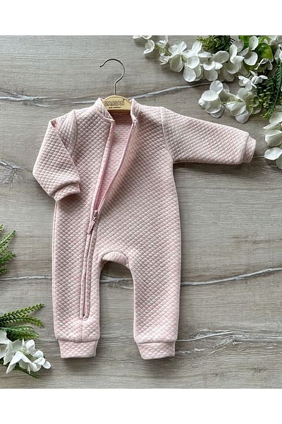 PATSAN Basic Seasonal Quilted Sparkly Baby Jumpsuit Pink