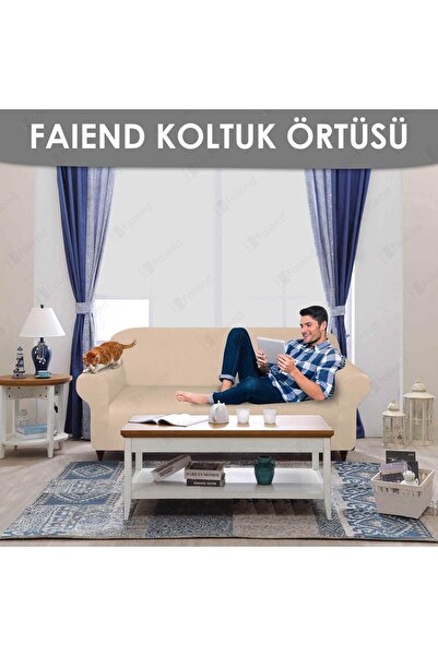 Faiend Bal Peteği Lastıklı Esnek Koltuk Kanepe Kılıfı 3+2+1+1