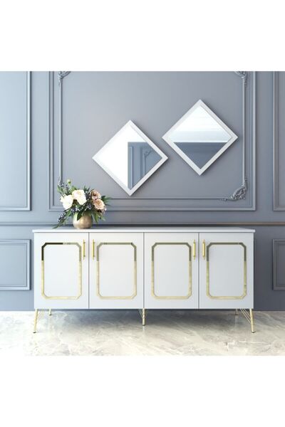 ESMOPA MOBİLYA Elite 180 Beyaz-gold Konsol