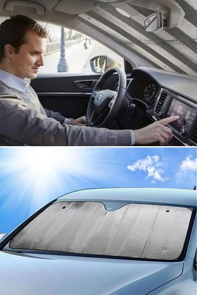 Buffer 120*55 cm Foldable Sunshade - Packaged Suction Cup Car Interior Windshield Curtain