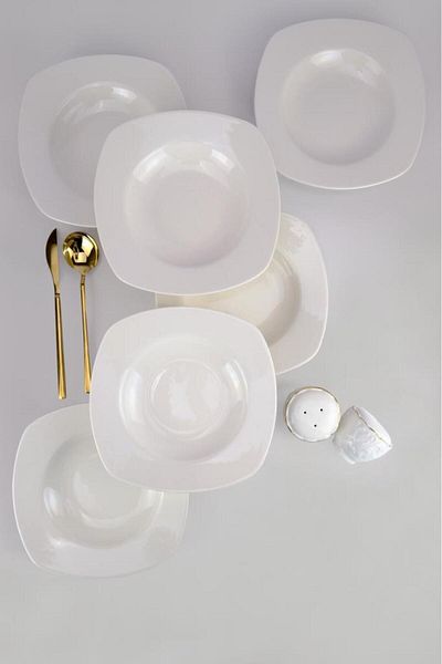 Digithome Terra 6-Piece Porcelain Pit Dinner Plate Set 21 Cm Cream - TL4034620 C320.225