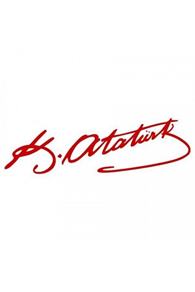 Trend Garaj Ataturk Signature Red Sticker - 25X6 cm