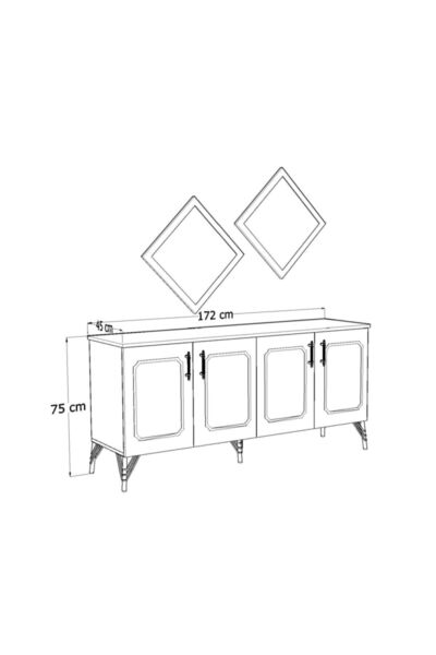 ESMOPA MOBİLYA Elite 180 Beyaz-gold Konsol