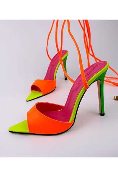 Sibel Durmaz Napoleon Orange Mix Sandals