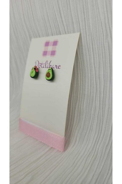 PÖTİLİKARE Avocado Themed Polymer Clay Earrings
