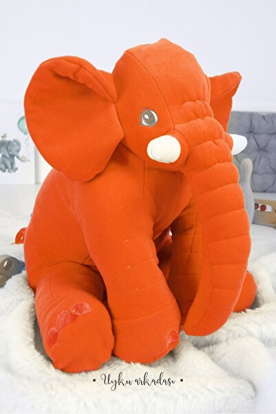 BEBEYATMAZ Dev Boy 60 cm Uyku Arkadaşım Fil Turuncu Jumbo Boy