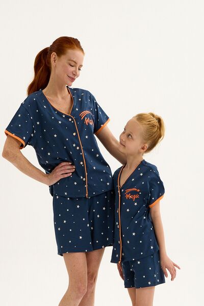 LILIAN Smıley stars şort takımı Anne Kız Pijama Takımı.ayrı Ayrı Satılır Fiyatlar Farklıdır