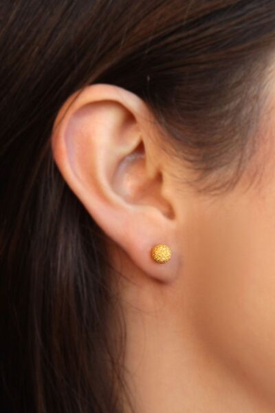 Fay Yamaner 22 Ayar Altın Kumlu Top Küpe